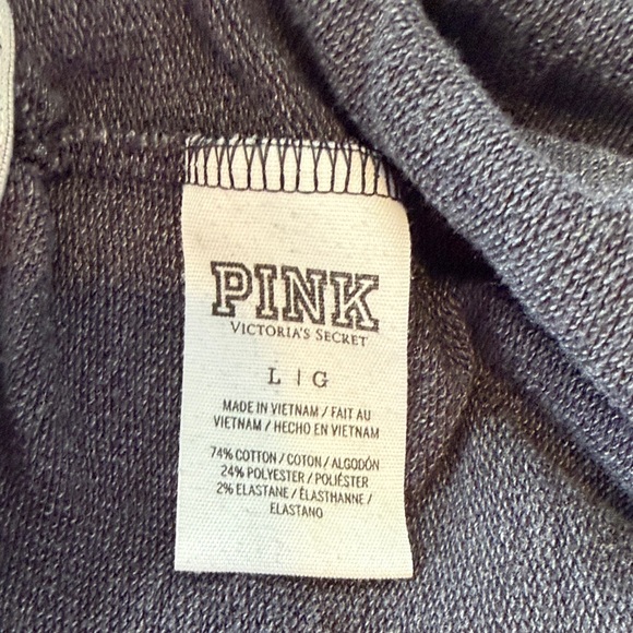 PINK Victoria's Secret Dark Gray Joggers with White Logo - Picture 5 of 6